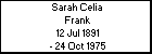 Sarah Celia  Frank