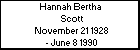 Hannah Bertha  Scott