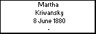 Martha  Kriwansky
